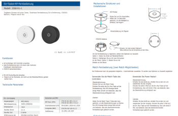 SMD Funk Fernbedienung R1-1 EIN / AUS ON / OFF Dimm Funktion